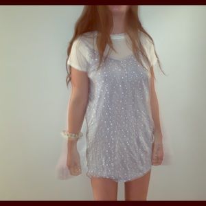 Bluish grey cami dress with stars